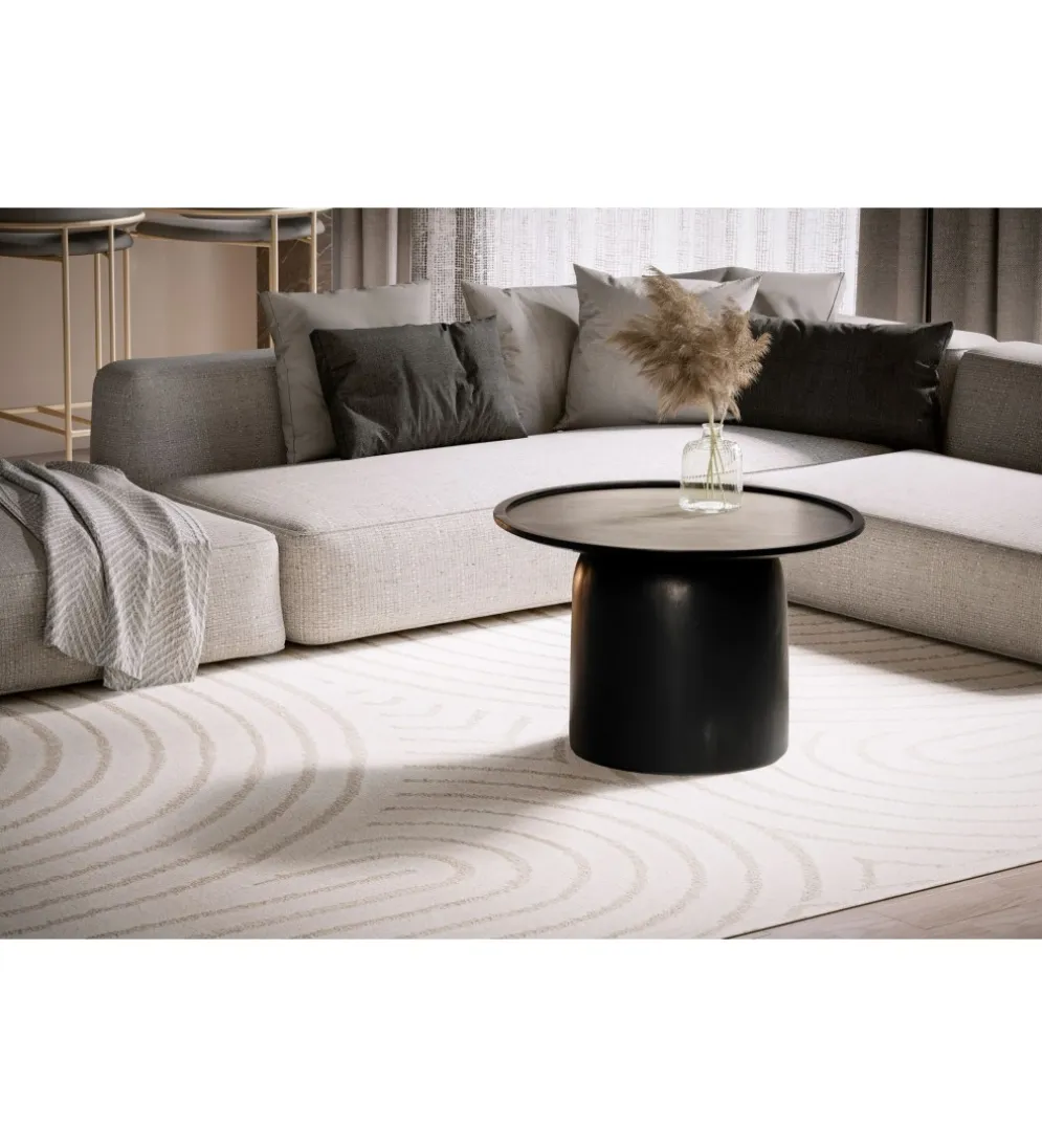 Stolik kawowy MARIBOR 60 cm drewno mango czarny
