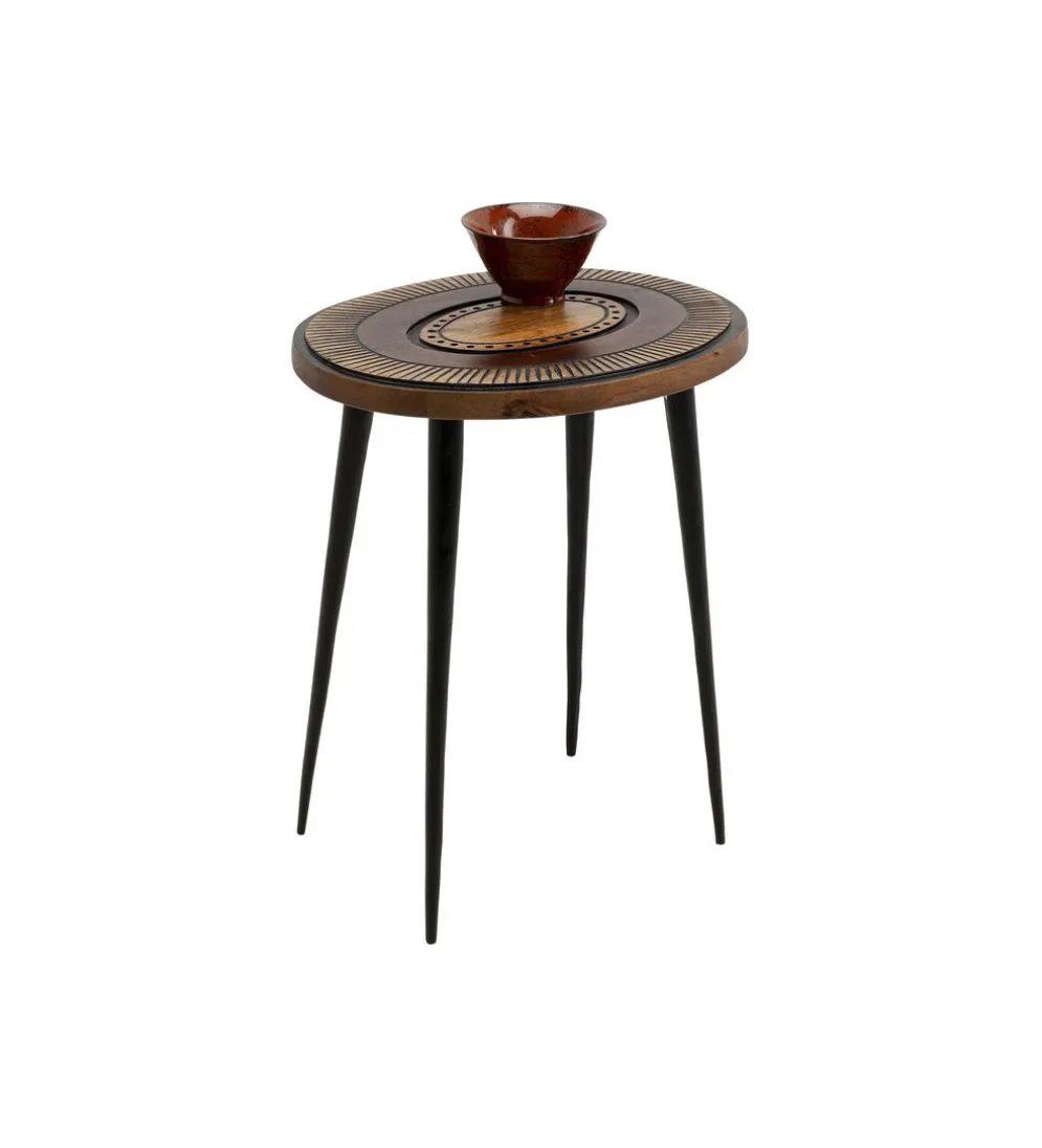 Stolik kawowy MEDIVELIA 45 cm drewno mango