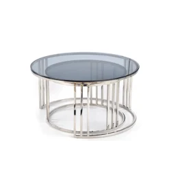 Stolik kawowy MERCURY set 2 srebrny