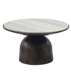 Stolik kawowy MESMERIT 60 cm blat marmur