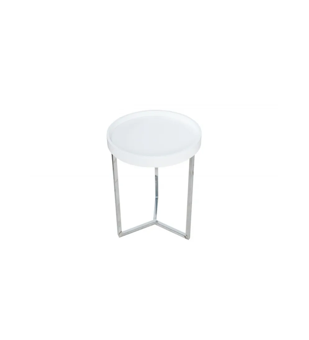 Stolik kawowy Modular 40 cm biało srebrny