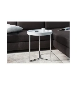 Stolik kawowy Modular 40 cm biało srebrny