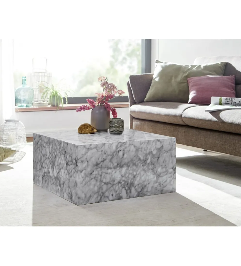 Stolik kawowy MONOBLOC 60 cm w optyce szarego marmuru