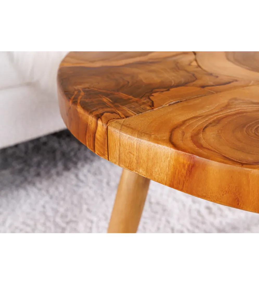 Stolik kawowy MOSAIK 60 cm naturalny teak