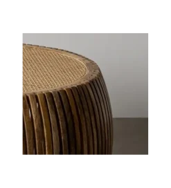 Stolik kawowy MURPI 75 cm drewno mango rattan