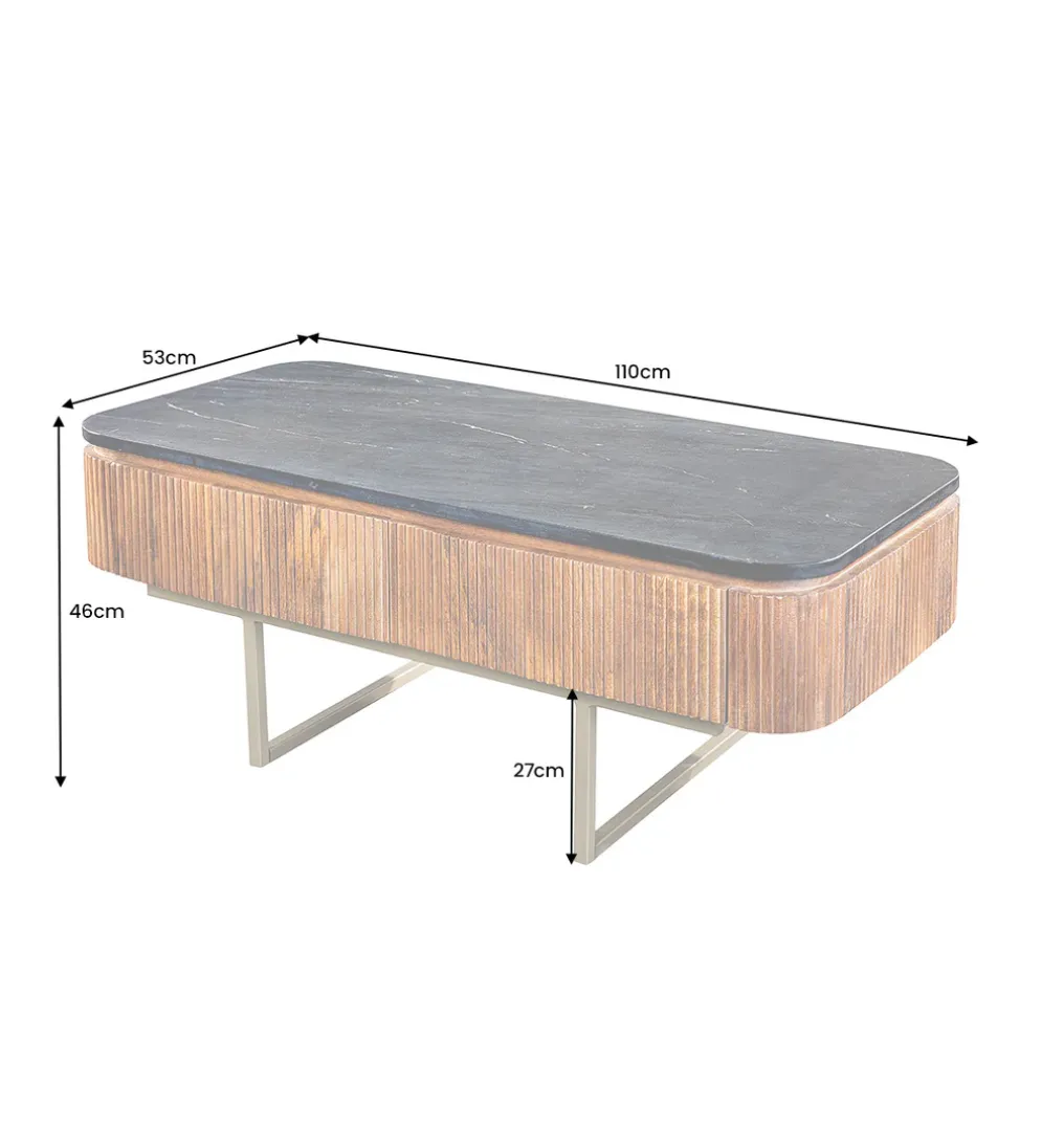 Stolik kawowy NIGATA 110 cm Drewno Mango Brąz