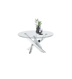 Stolik kawowy okrągły KOPENHAGEN 80 cm szklany