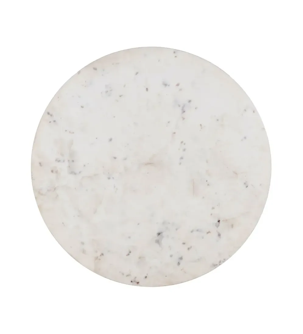 Stolik kawowy ONAKI 75 cm drewno mango marmur biały