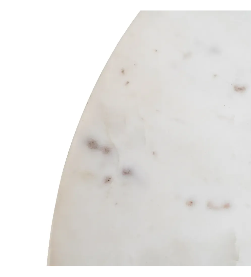 Stolik kawowy ONAKI 75 cm drewno mango marmur biały