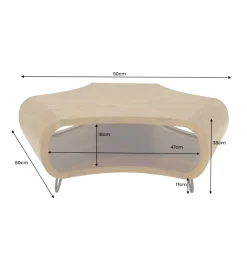 Stolik kawowy ORGANIC LIVING 90 cm drewno akacja miodowe