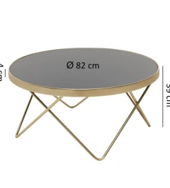 Stolik kawowy OTIVIA 82 cm czarno złoty