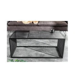 Stolik kawowy PASCAL 100 cm w optyce czarnego marmuru