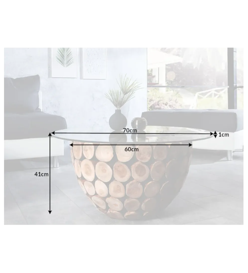 Stolik kawowy Pure Nature 70 cm drewno Teak