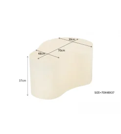 Stolik kawowy SANDI Organic 50 cm kremowy