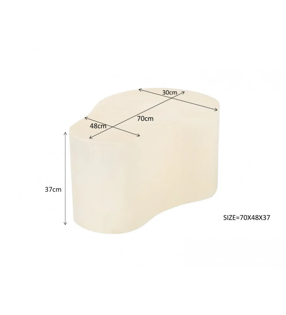 Stolik kawowy SANDI Organic 50 cm kremowy
