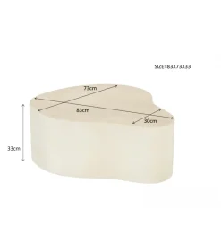 Stolik kawowy SANDI  Organic 83 cm kremowy