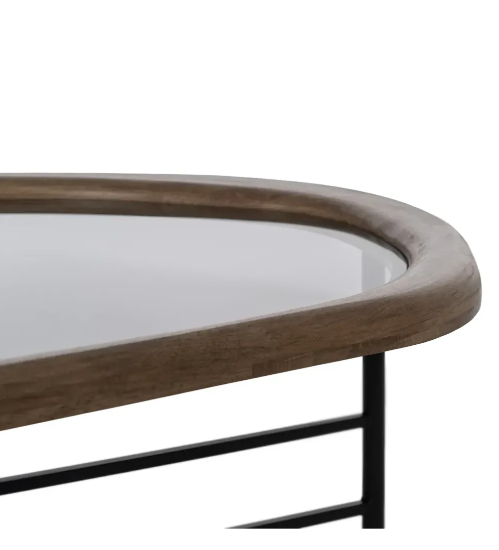 Stolik kawowy SATAMY 120 cm naturalny czarny
