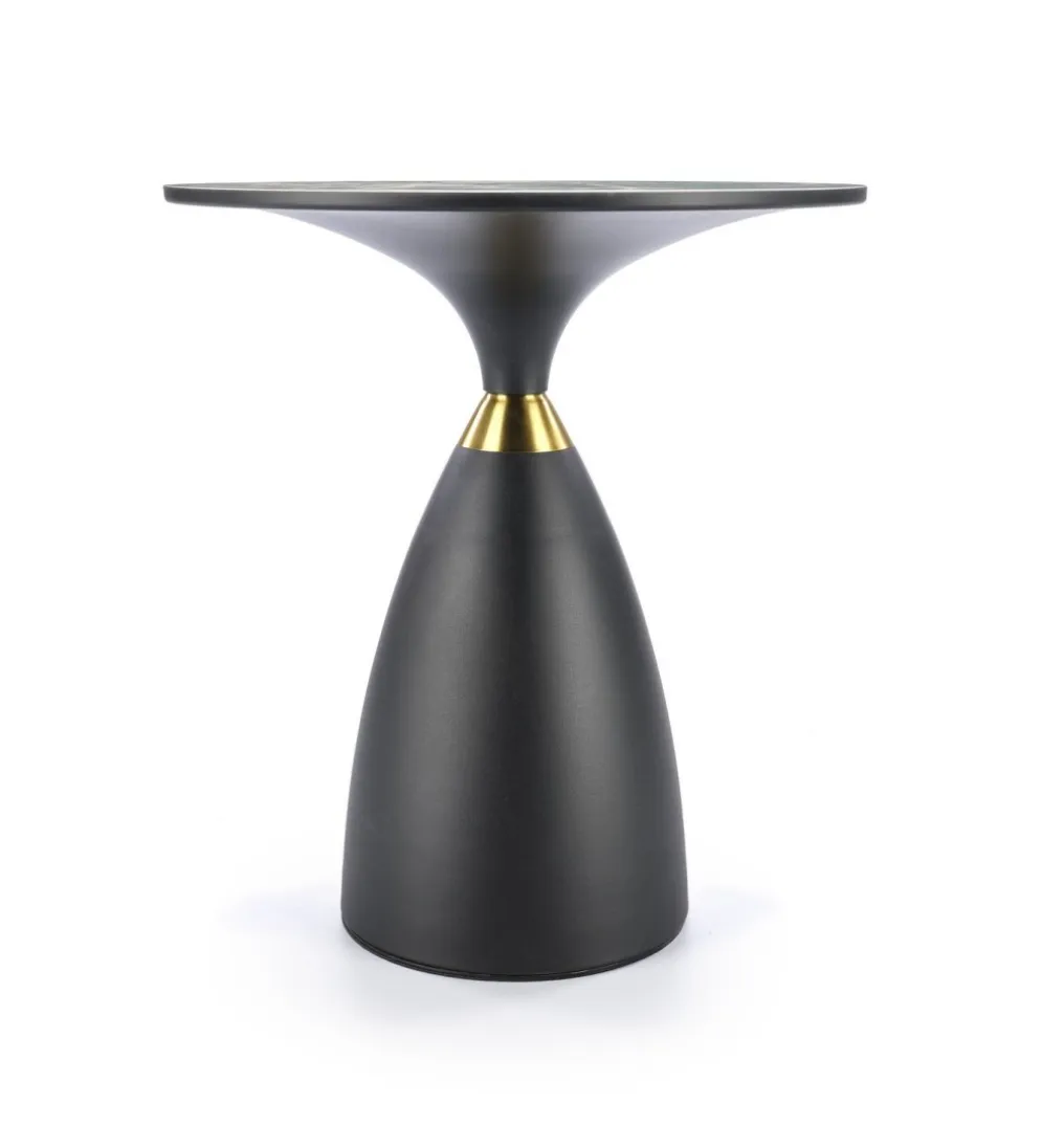 Stolik kawowy SCALITA 50 cm ceramika w optyce marmuru