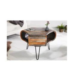 Stolik kawowy SPIN RETRO 60 cm drewno Sheesham