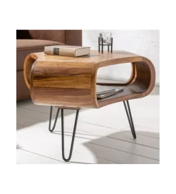 Stolik kawowy SPIN RETRO 60 cm drewno Sheesham