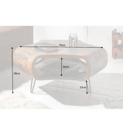Stolik kawowy SPIN RETRO 70 cm drewno Sheesham