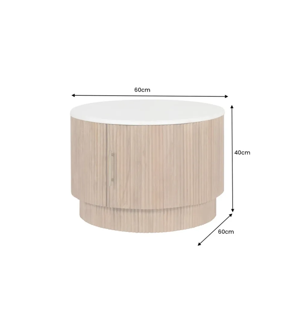 Stolik kawowy TRES CHIC 60 cm drewno mango naturalny