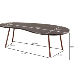 Stolik kawowy VIBORG 122 cm drewno akacja