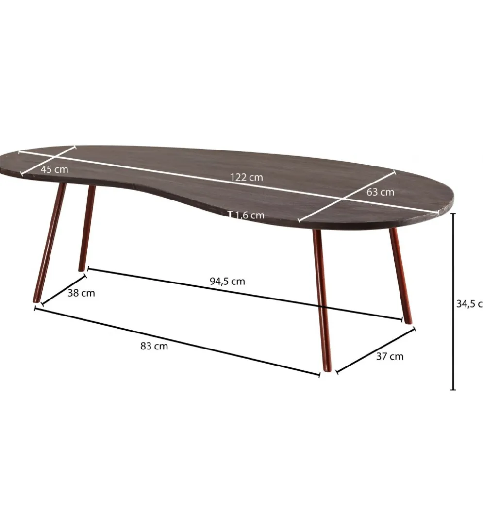 Stolik kawowy VIBORG 122 cm drewno akacja