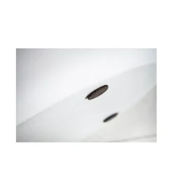 Stolik kawowy WHITE 60 cm biały z blatem z drewna Mango