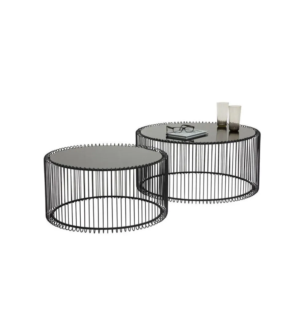 Stolik kawowy Wire SET 2 czarny