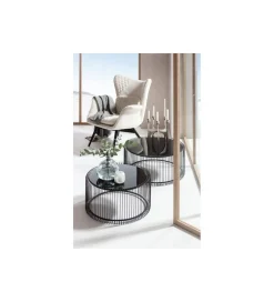Stolik kawowy Wire SET 2 czarny