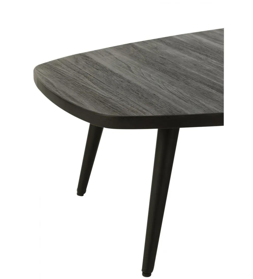 Stolik kawowy ZAMBIA 120 cm drewno teak czarny