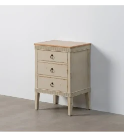 Stolik nocny ALIEY 72 cm drewno jodła kremowy