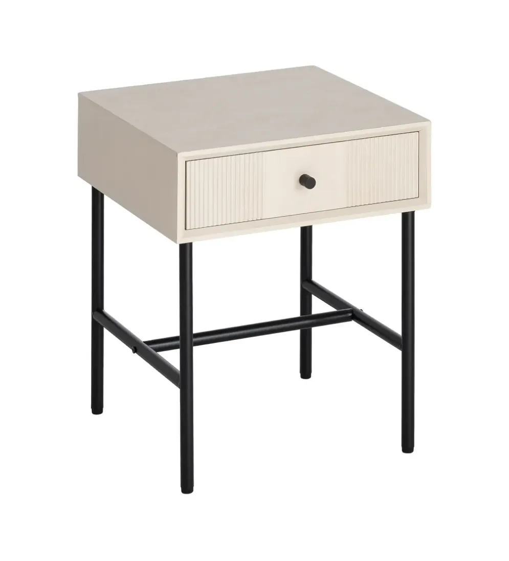 Stolik nocny ENTARADA 40 cm kremowy