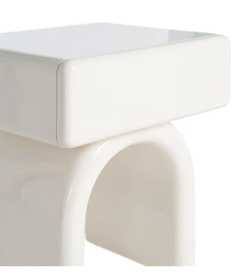 Stolik nocny LACADO 57 cm kremowy