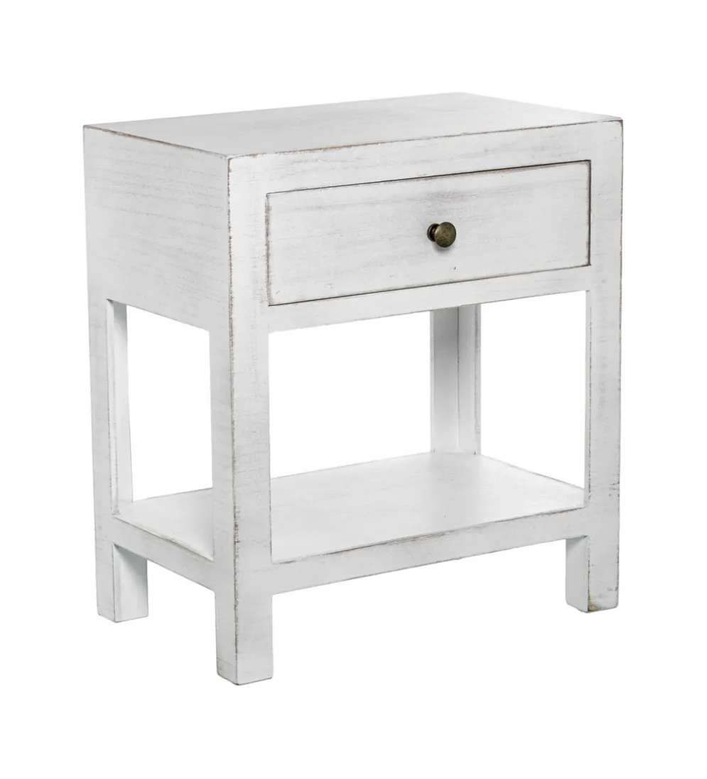 Stolik nocny NOCHENEZ 45 cm biała