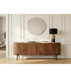 Stolik pod TV ADLON 160 cm drewno mango wzór 3D