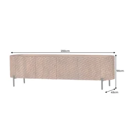 Stolik pod TV ADLON 200 cm drewno mango wzór 3D