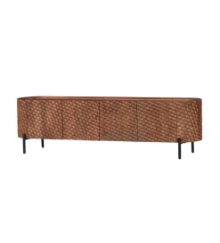 Stolik pod TV ADLON 200 cm drewno mango wzór 3D
