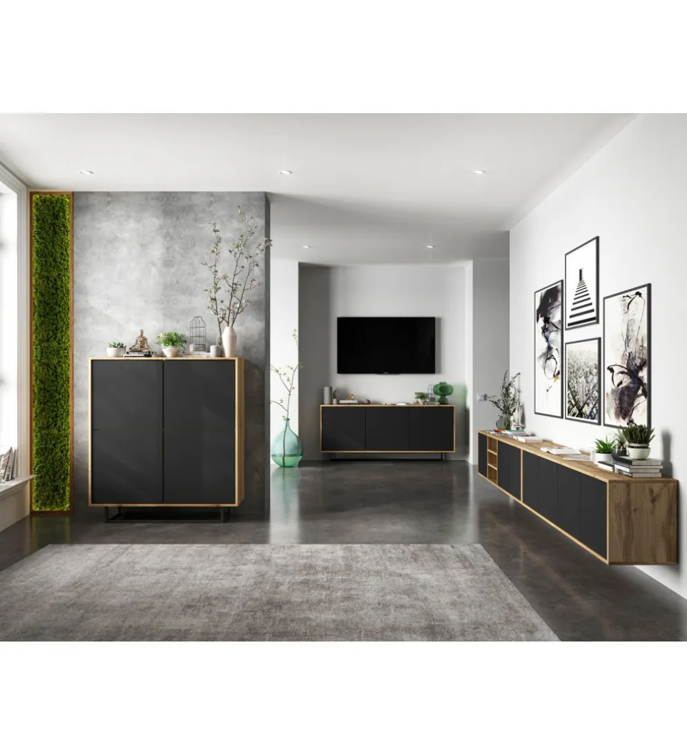 Stolik pod Tv Apollo B III 150 cm czarny
