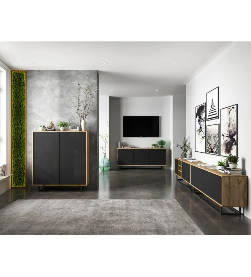 Stolik pod Tv Apollo II 150 cm antracytowy
