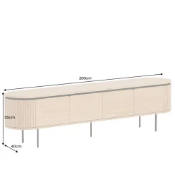 Stolik pod TV ATELIER 200 cm kolor naturalnego dębu