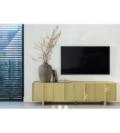 Stolik pod TV BASU 200 cm drewno sosny moss