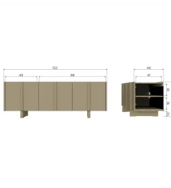 Stolik pod TV BASU 152 cm drewno sosny moss