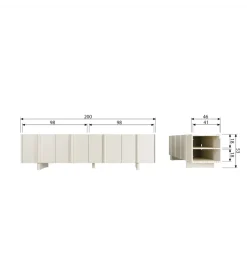 Stolik pod TV BASU 200 cm drewno sosny dust