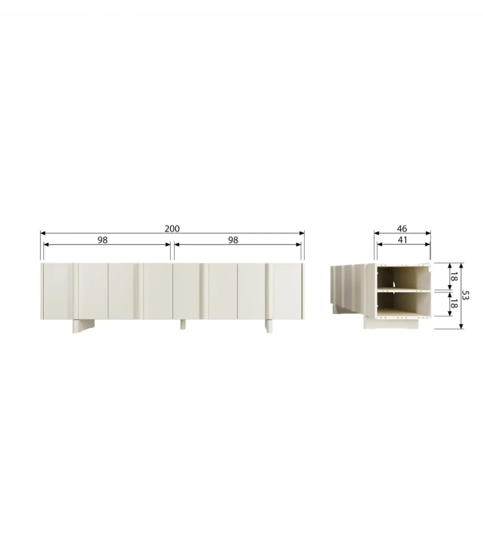 Stolik pod TV BASU 200 cm drewno sosny dust