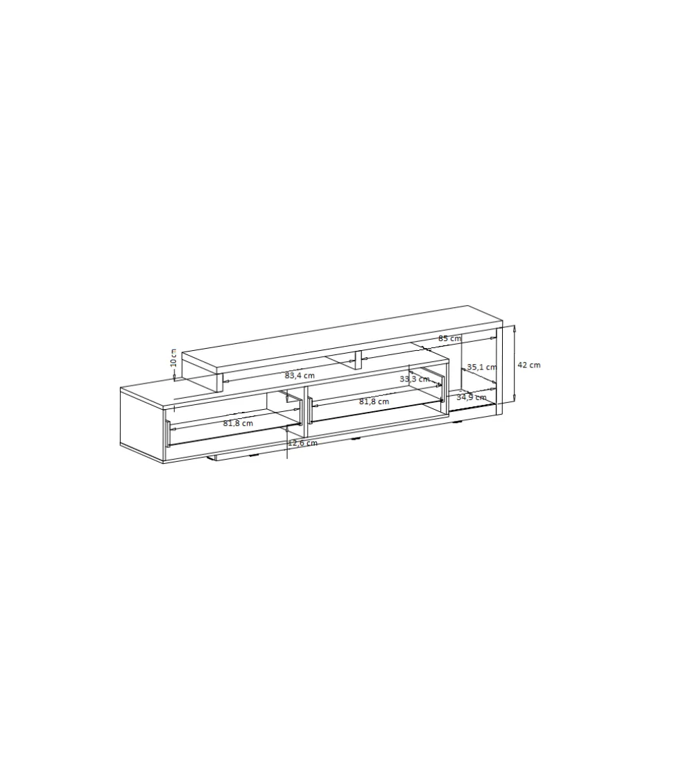 Stolik pod TV BOTA 219 cm czarny