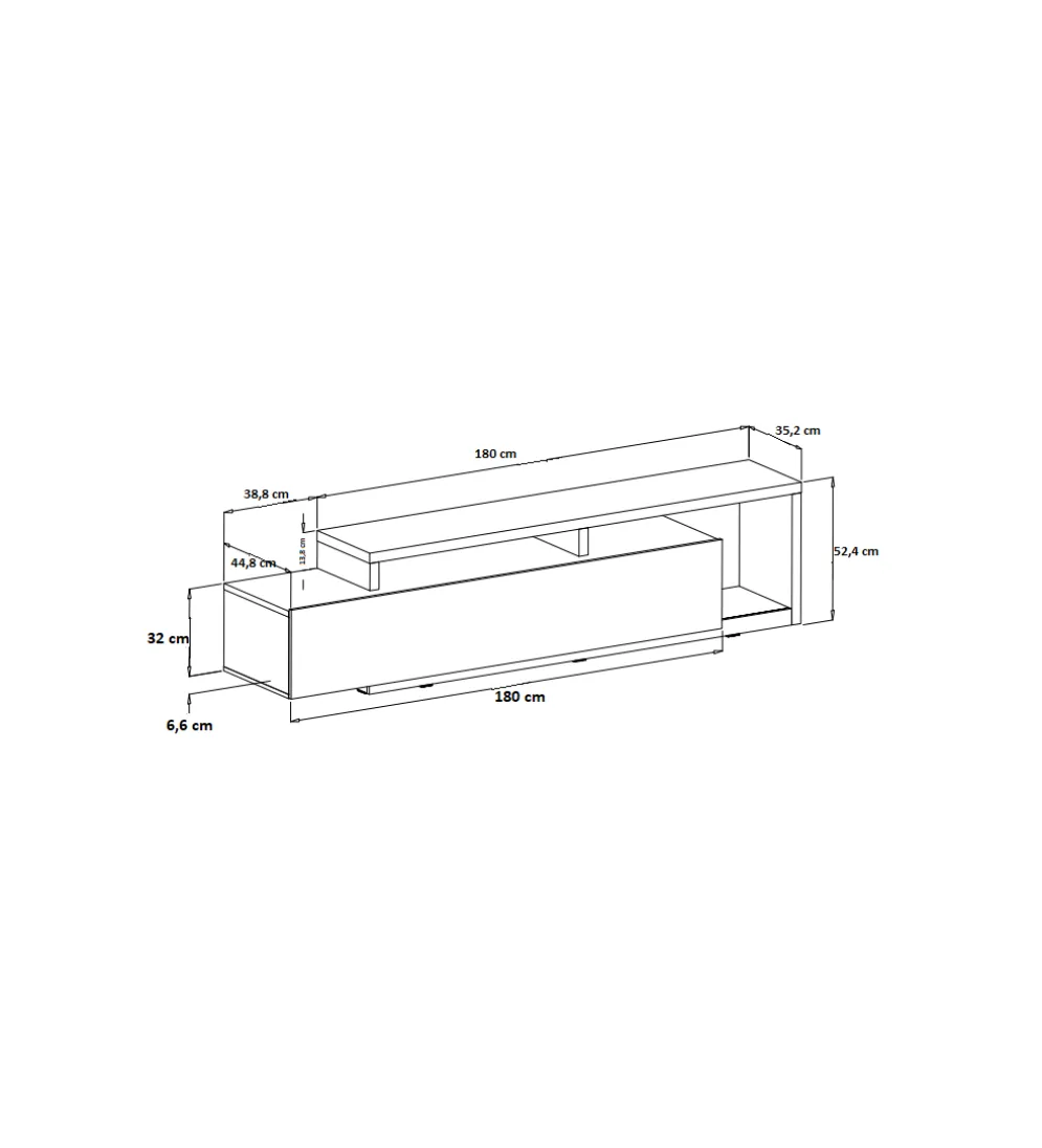 Stolik pod TV BOTA 219 cm czarny