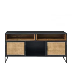 Stolik pod TV CANE PANE 122 cm czarno naturalna