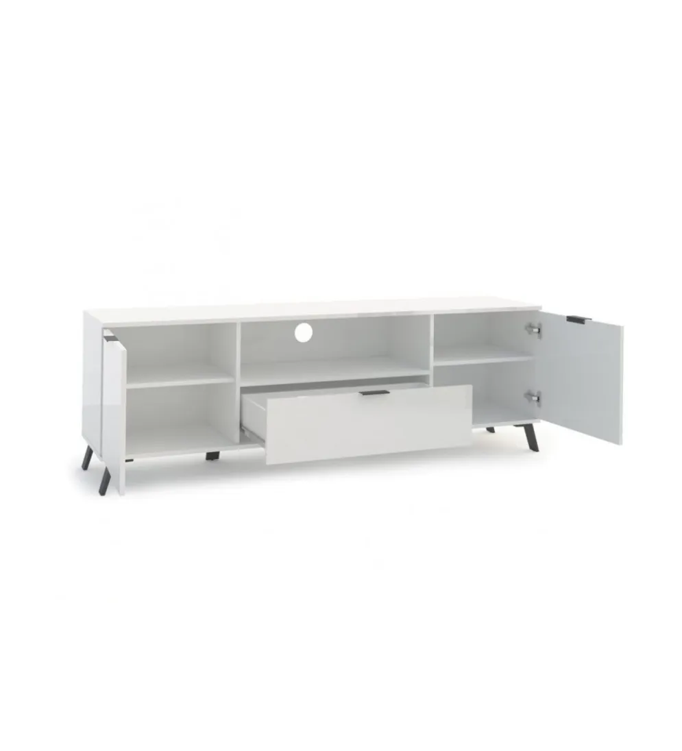 Stolik pod TV CASABLANCA 180 cm biały Z Dodatkiem Klon Pero